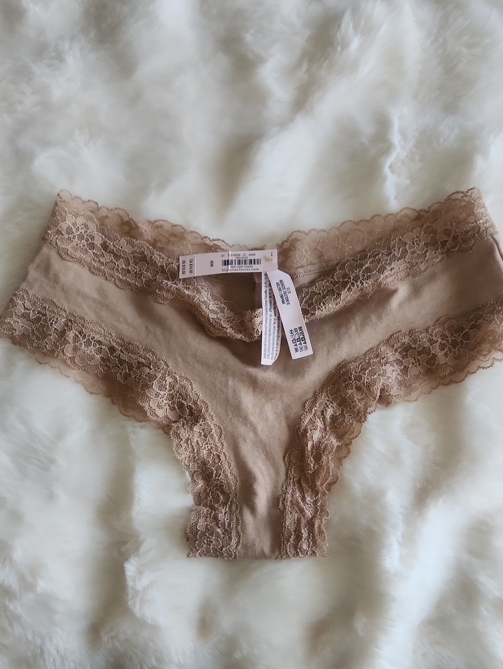 Victoria's Secret Lace-Trim Hipster Panty - Taupe Brown
